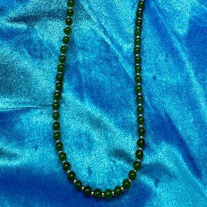Genuine Jade Beaded Necklace, 16" length